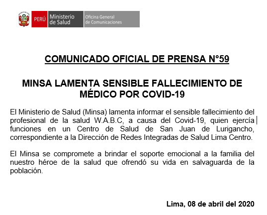 Ruidiasmari's tweet photo. Lamentable. Fallece médico por #Covid19. https://t.co/WmrnxZ2Vah
