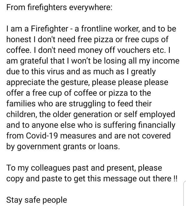 GRATITUDE ATTITUDE: Firefighters in Utah and around the world 🌎 are asking everyone to stop helping... them

#PassItOn #COVID19