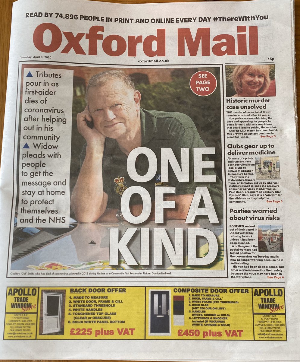 He’d be so angry at all of this fuss being made over him, but boy are we proud of you Dad. One of a kind. Please stay home and protect yourselves. This virus has already made holes in enough families...don’t risk making more.