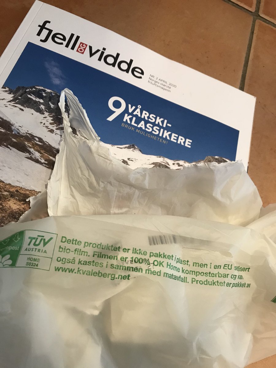 Bra lesestoff i påsken, men ikke putt innpakningen i matavfallet! Denne plasten må i restavfallet ⁦@turistforening⁩