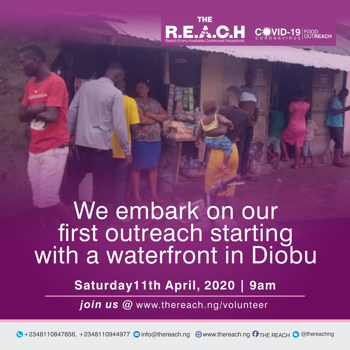 TheREACHNG's tweet photo. First stop on our #COVID19Nigeria food delivery project is a Waterfront community in Diobu, Port Harcourt. All thanks to our kind donors. ❤️ https://t.co/VXYc8OezTS