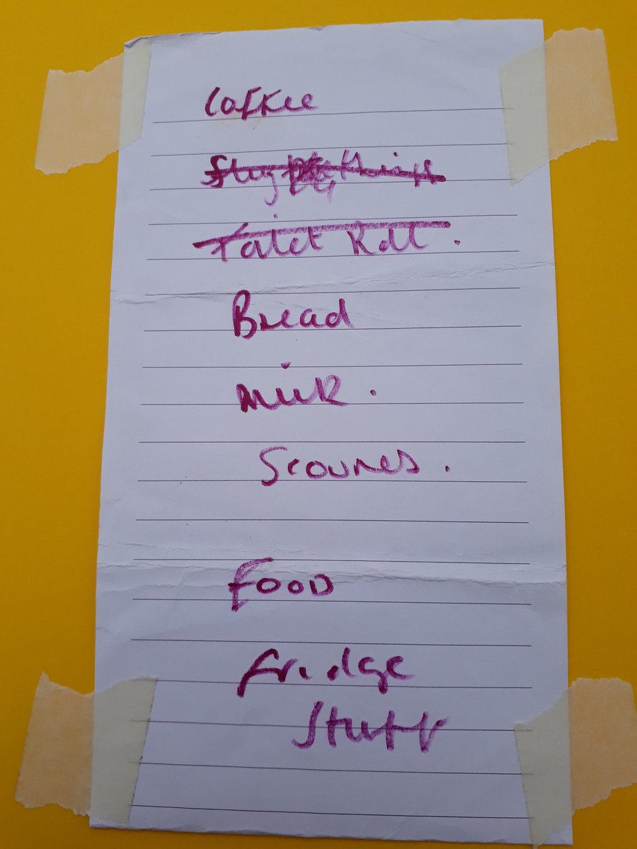 And if you lose focus when writing your list just go with fridge stuff.