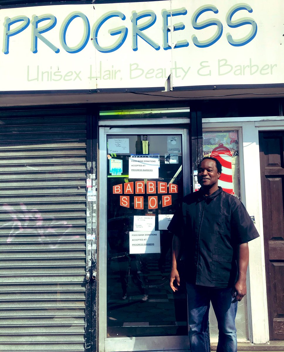 GFLewisham's tweet image. Can you help?  If you are a lesser known food hub/bank please can you contact us.  Here is Zyggy the owner of Progress barbers George Lane.  He can no longer work so has turned his shop into a food bank. Spent his own £ and is delivering to those in need.  #localhero #Lewisham