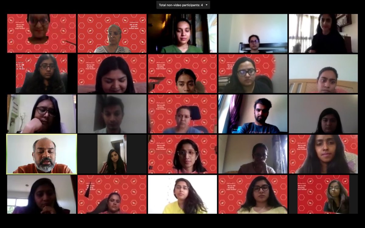 PRPundit_India's tweet photo. Visiting Master Amith Prabhu addressed the bees earlier this afternoon on realigning your PR strategy in these COVID 19 times.
@amithpr
#BuzzyBees #BeesBuzzingVirtually #PRPundit #BuzzyFromHome #ConnectedFromHome #BusyAsABee #NeverADullMoment https://t.co/GfEEiQgtPg
