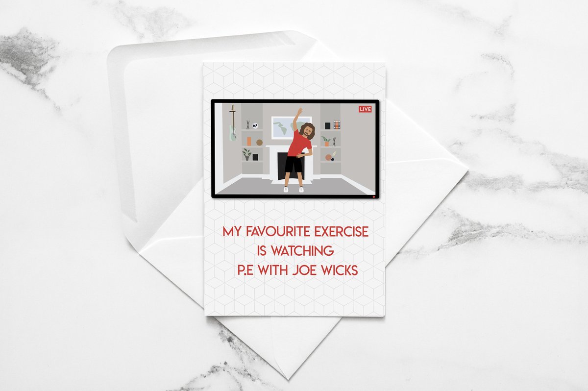 Anyone join in this morning? This card now available from the good people at <a href="/thortful/">thortful</a>. You're welcome #polskadotty #pewithjoe #joewicks #thebodycoach #isolationcreation #indieroller #etsymadeincumbria #thortful #thortfulcreator #thortfulcards #funnycards