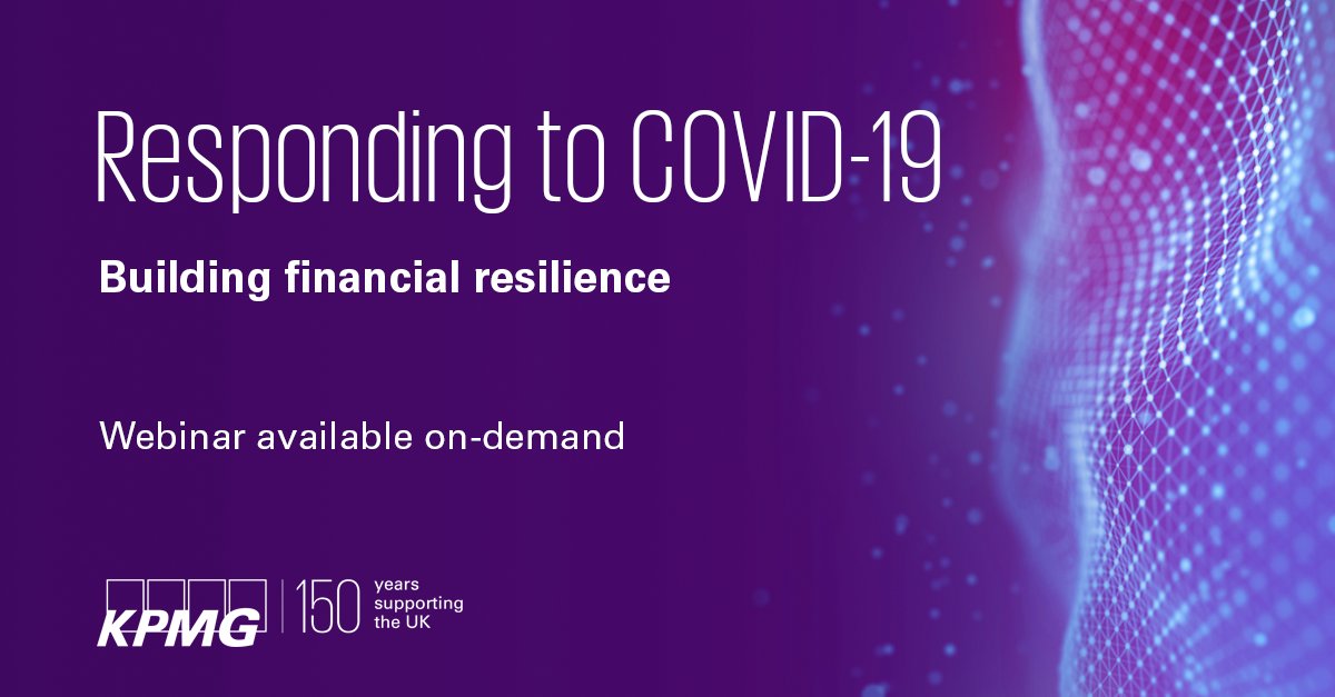 Watch our latest COVID-19 webinar exploring the new Coronavirus Large Business Interruption Loan Schemes and the latest developments on the Job Retention Scheme, with Stephen Jones, CEO UK Finance &amp; Kay Swinburne, Vice Chair of Financial Services, KPMG UK ow.ly/eTIX50z9OQo