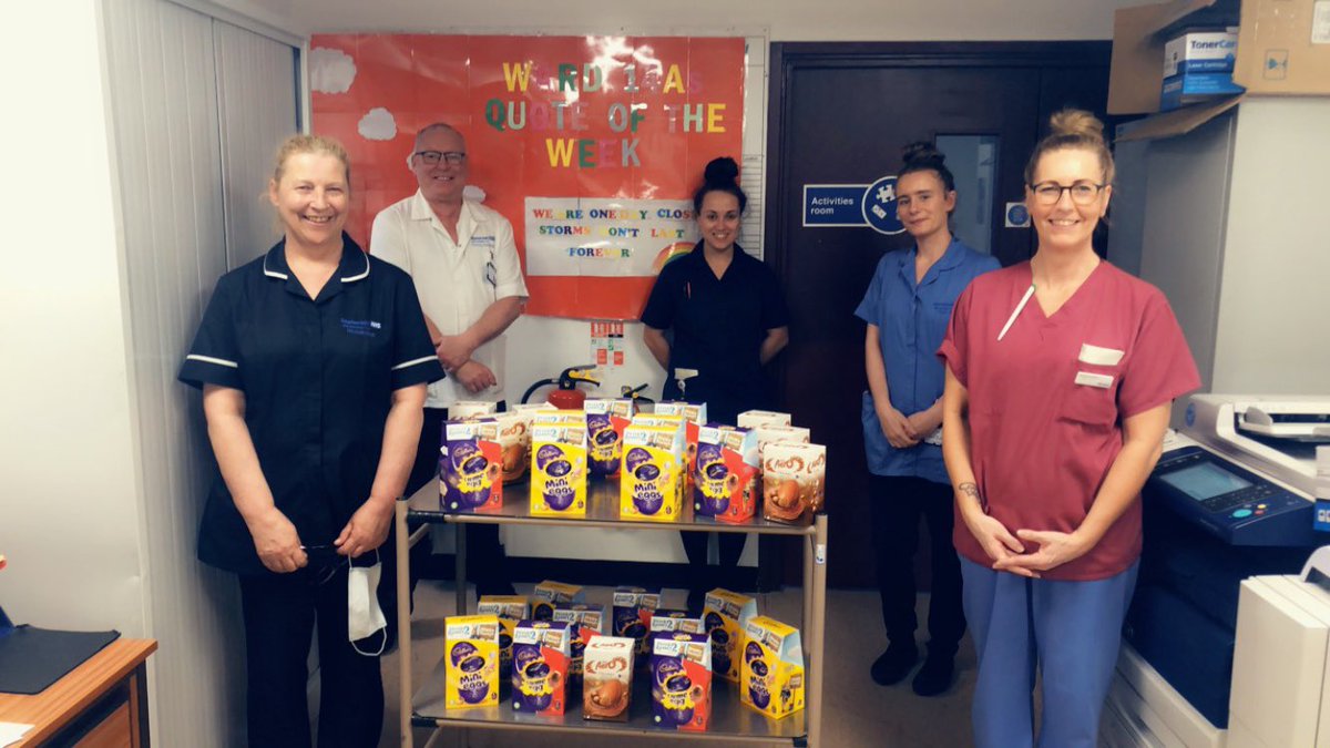 Thank you so much <a href="/mikee3711/">Michael ‘Mike’ Wilkinson 🏳️‍🌈He/Him/His</a> for the donation of a Easter eggs to Ward14A today. They will now be shared around @QEGateshead 🐣💙🌈 #ThankYou #appreciated #Easter #EasterEggs #NHS