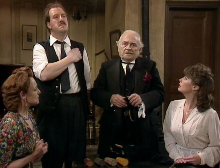  #AlloAllo 6 - ‘The Funeral’ First appearance of M. Alfonse the undertaker. Best joke - (discussing René’s epitaph) ‘Sadly missed? No, we cannot have that. ‘E was shot!’