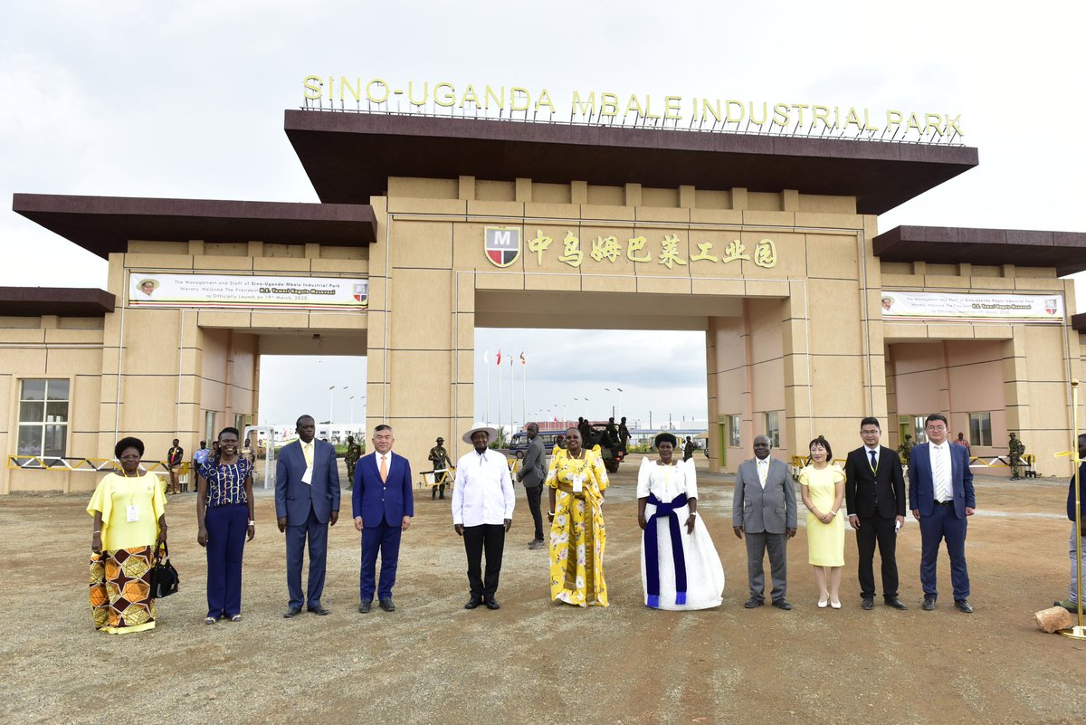 MbaleSino's tweet photo. On March 19th, 2020, H.E. President Museveni cut the ribbon for the launch of Sino-Uganda Mbale Industrial Park, over 800 Ugandans are employed in park. https://t.co/Tb90b4eWMR
