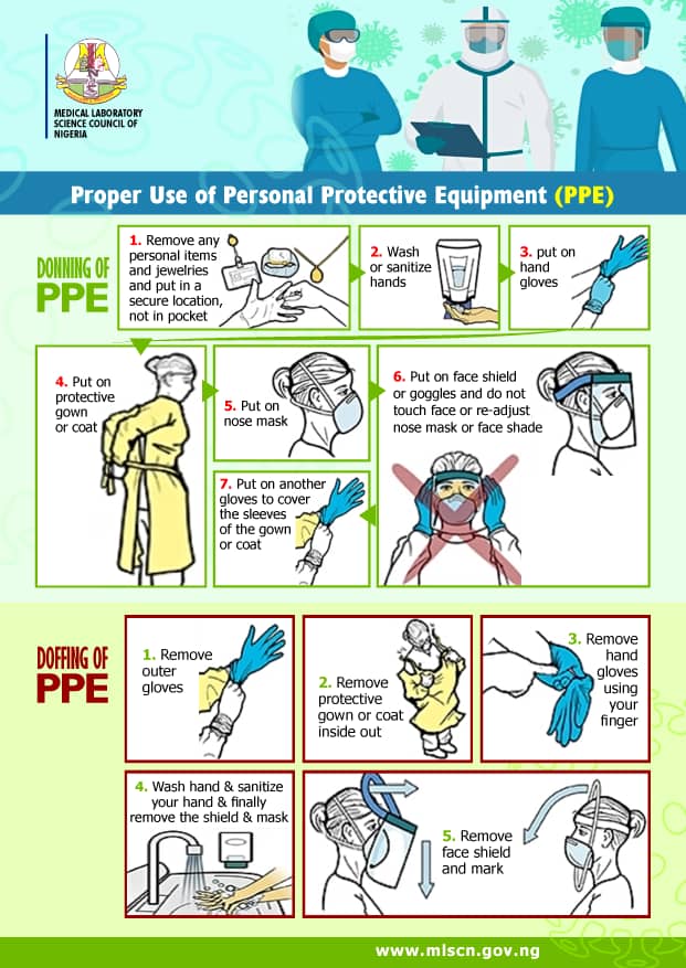 YMLSFOndo's tweet photo. The use of the correct PPE is not negotiable 
With the rise in #COVID19Nigeria, community transmission is imminent. 
Extra measures and precaution must be taken.
We appeal to @ODSGNigeria
@RotimiAkeredolu to help make them available for Ondo workers #MLS4COVID19 
@YmlsfNigeria https://t.co/ZZ5UHI2KgW
