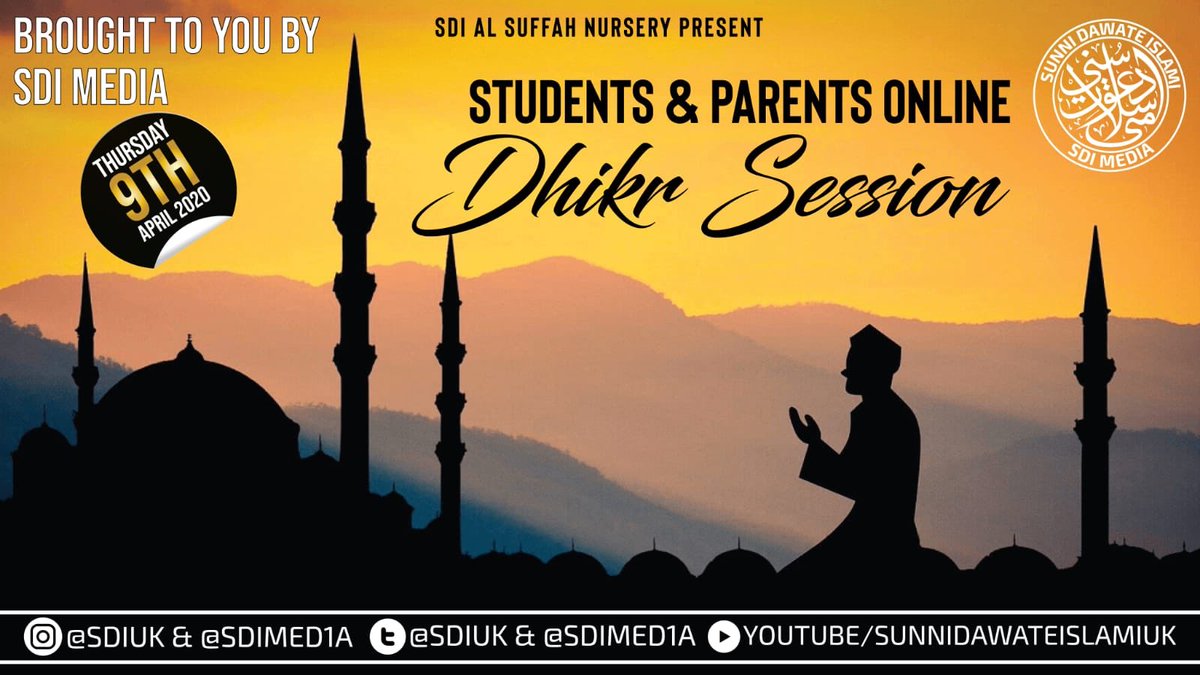 🟥 Exciting News!⠀⠀⠀⠀⠀⠀⠀⠀
⠀⠀⠀⠀⠀⠀⠀⠀⠀⠀⠀⠀⠀⠀⠀⠀⠀⠀
Online Dhikr Session will be held again TONIGHT at 6pm.

In shā Allāh some of the children’s favourite naats will be included.

📍: YouTube 
@sdimed1a 
<a href="/sdiuk/">Sunni Dawate Islami</a>