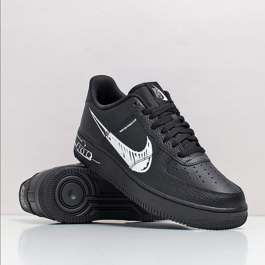 nike air force 1 scribble black