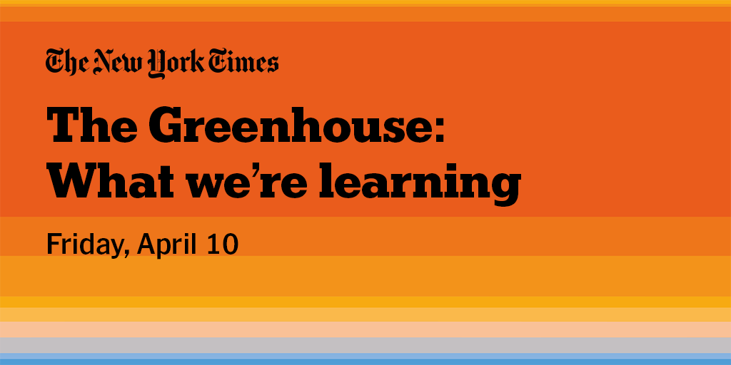 What can we learn about climate change in the age of coronavirus? Join our digital event this Friday with  @nytclimate reporters,  @hfairfield,  @jswatz,  @SominiSengupta,  @PopovichN, as they discuss what we're learning during the pandemic. Here:  https://timesevents.nytimes.com/greenhouse   #NYTEarthday