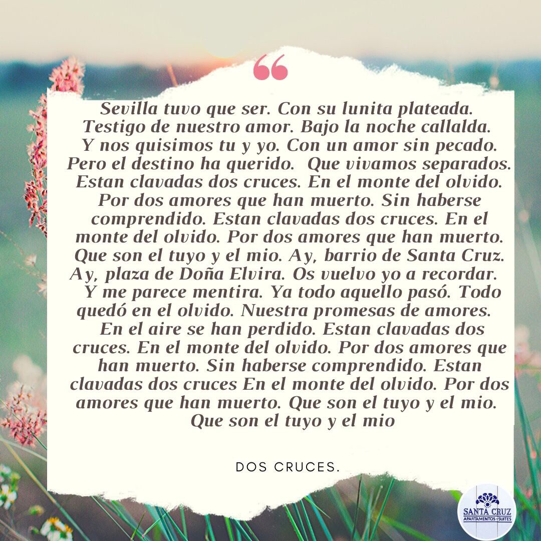 SuitesSantaCruz's tweet photo. Mientras no podemos recoger las calles de Sevilla ¿qué os parece si recogemos Sevilla a través de la música y la poesía?
Cuéntanos qué  música/poema/obra te hace “viajar” por #Sevilla https://t.co/0rUCaHzM9Z