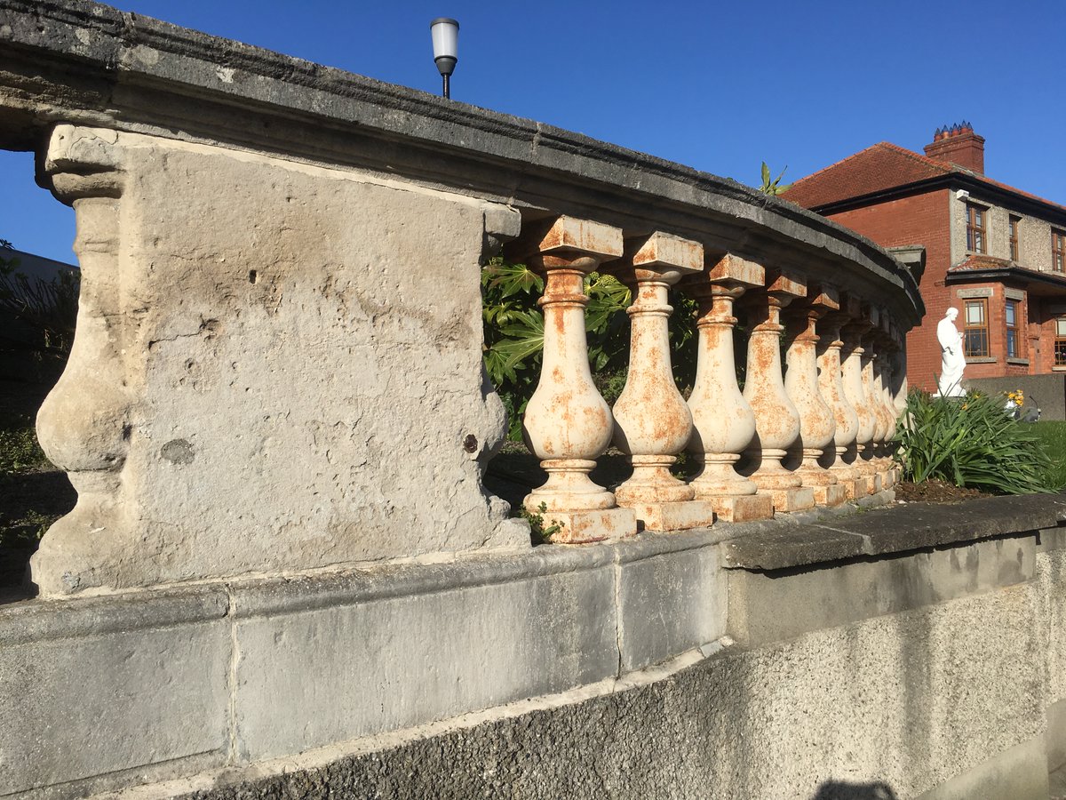 The original balusters required supplementing with cast-iron additions, made by 'CLARKE, DUBLIN'.