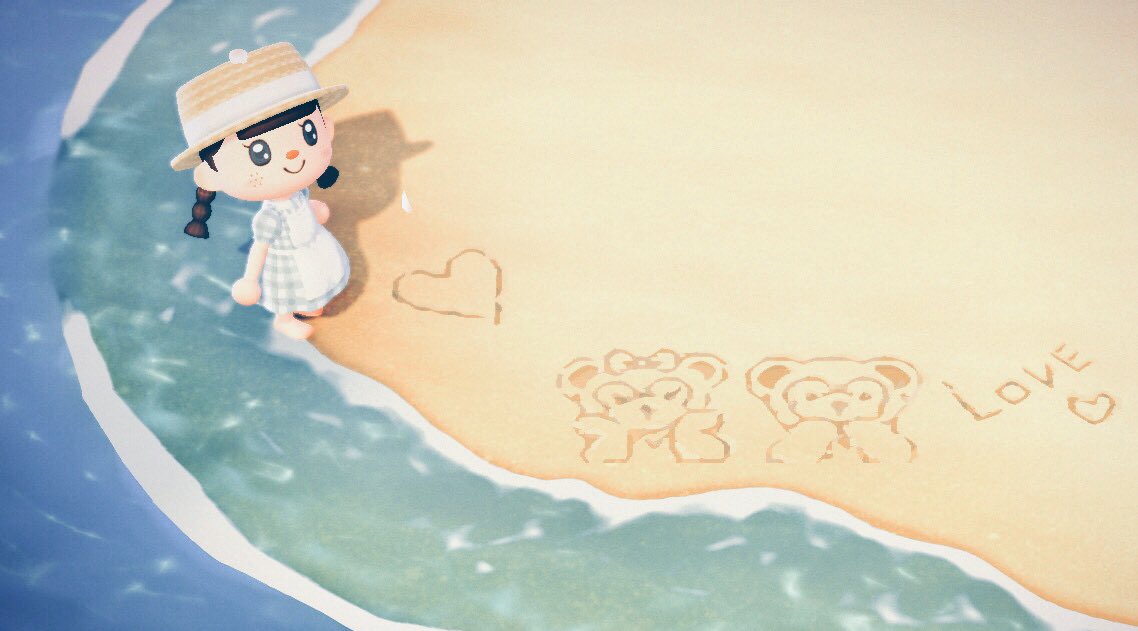 あゆむ On Twitter 思いついて 砂浜に描いたシェリーメイと