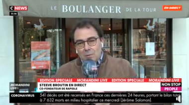 bakeronlinefr's tweet photo. Duplex Live #cnews @Steeve_Brtn @rapidle à la boulangerie de la Tour d’Argent #paris pour parler de retrait express #covid19 et de livraison sans contact. #livraison #vivenoscommerçants #rapidle #idf #utile #vivonslocal
https://t.co/J3iyb5O3H2 https://t.co/1AOk6XEpnD