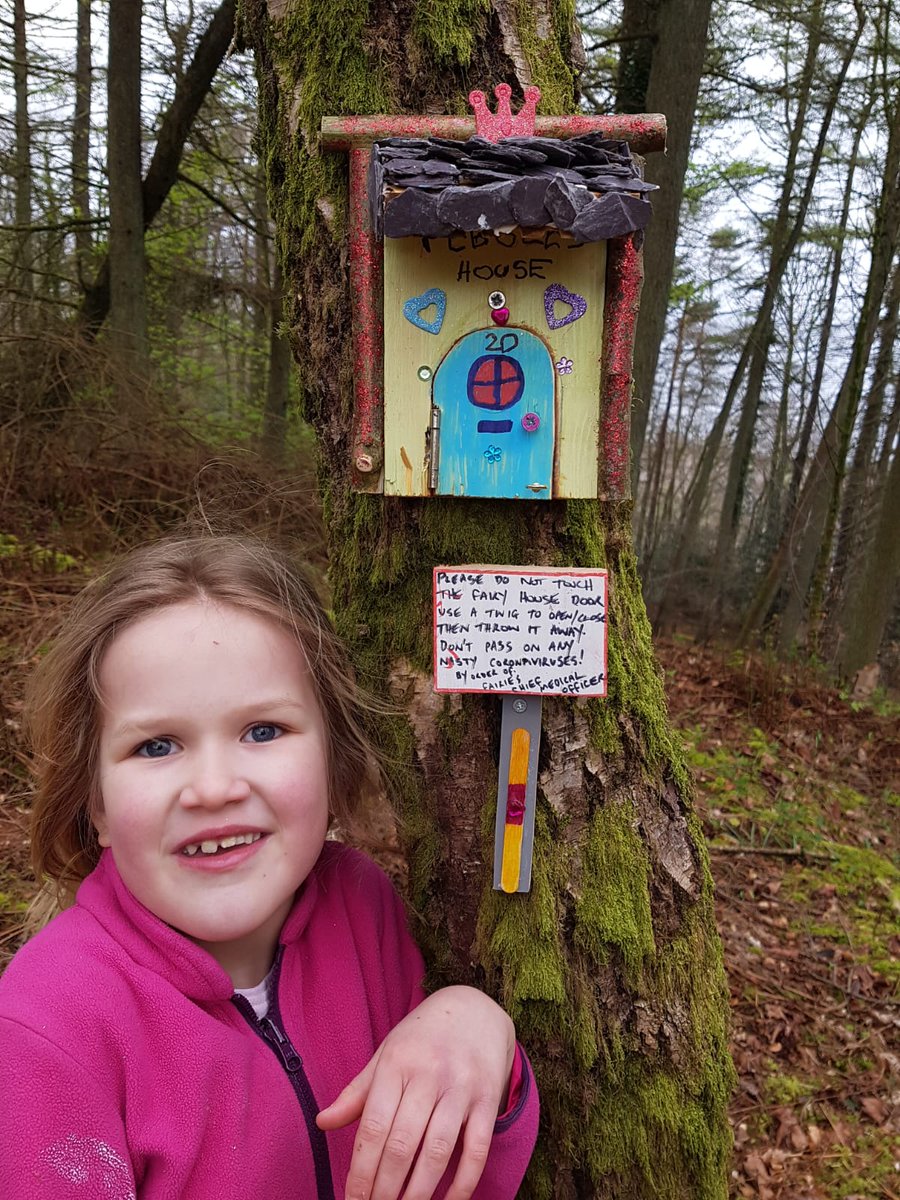 joannehearl's tweet photo. @jasonleitch My niece Emily has been busy while in isolation(with daddy's help) making nhs supporting fairy houses. They've put them in the woods behind their garden for local dog walkers.❤#supportthenhs #nhsfairies #covid19 #positivemsgs https://t.co/jdHocq4lsy