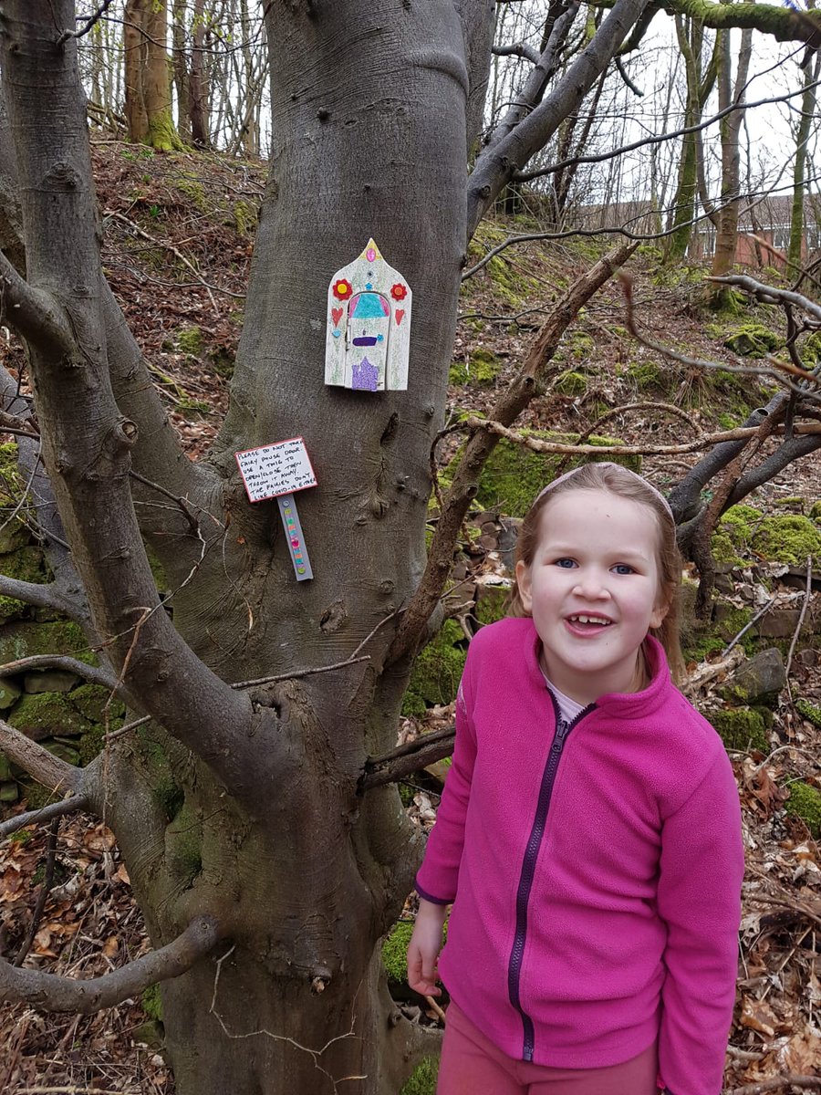 joannehearl's tweet photo. @jasonleitch My niece Emily has been busy while in isolation(with daddy's help) making nhs supporting fairy houses. They've put them in the woods behind their garden for local dog walkers.❤#supportthenhs #nhsfairies #covid19 #positivemsgs https://t.co/jdHocq4lsy