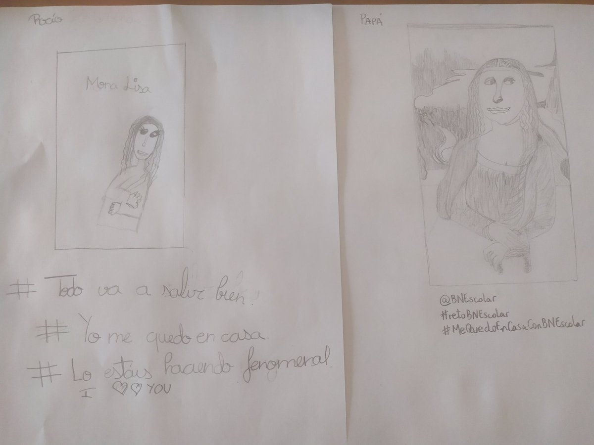 Nuestra versión de La Gioconda. #MeQuedoEnCasaConBNEscolar #retoBNEscolar <a href="/BNEscolar/">BNEscolar</a>