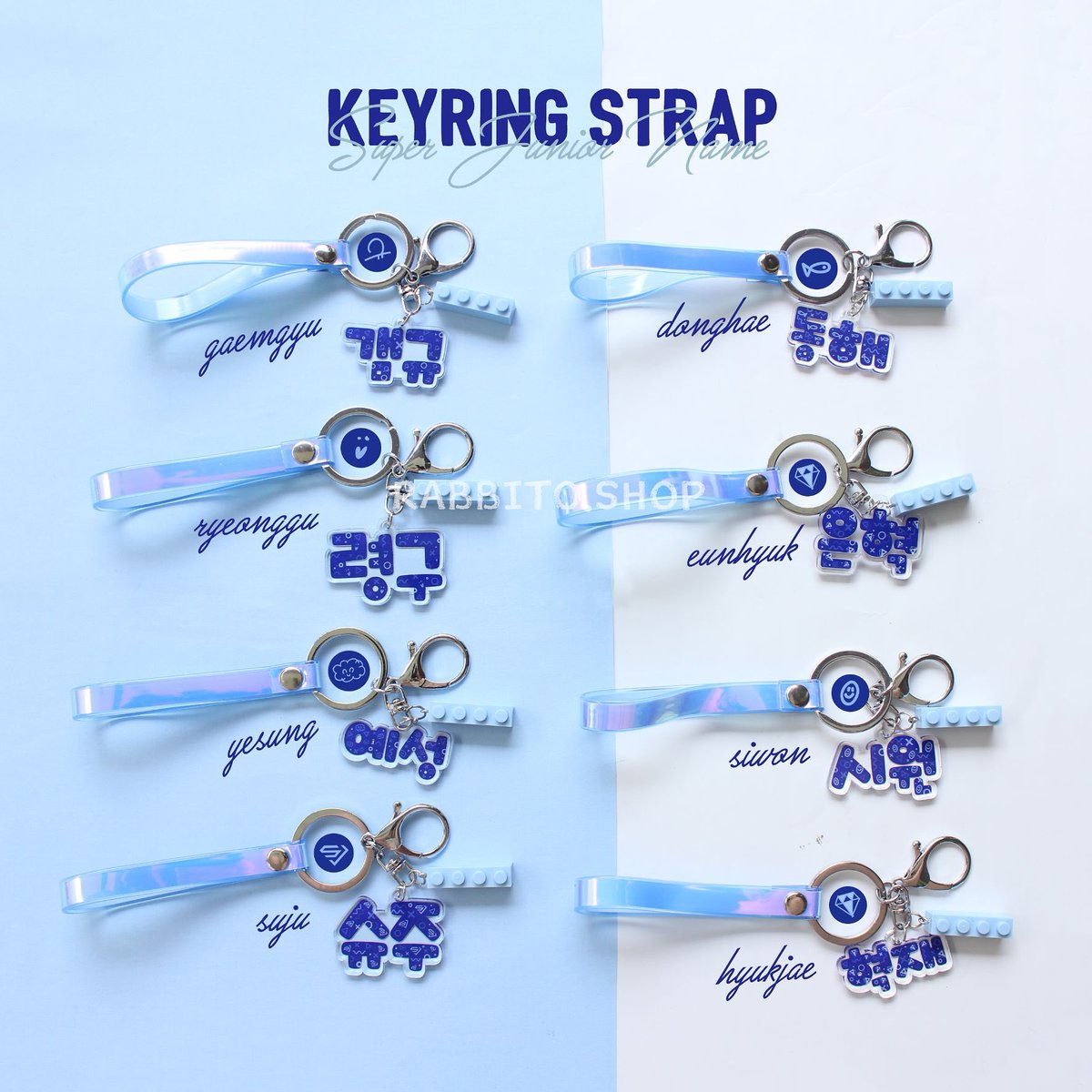 I just open PO for sj name keyring strap. And next I’ll open PO for NCT & Seventeen versionI also accept design request for cupsleeve event/ banner  Shopee:  http://shopee.co.id/bibimcat IG:  @rabbito.shopThank you