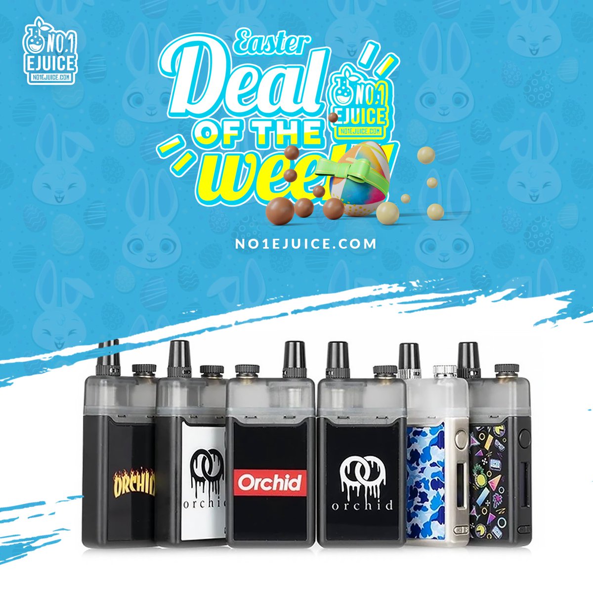 No1Ejuice's tweet photo. Easter Deal Of The Week! Orchid Kit + Many More 
 Grab yours before they run out!⠀⠀
———————————————————–⠀⠀
Offer Ends Friday 17th 10am.⠀⠀
Available @no1ejuice online⠀⠀
———————————————————–⠀⠀
💨 https://t.co/MHqk0r2riA⠀⠀
🇬🇧 Free UK shipping over £20⠀⠀ https://t.co/y6uQ5I9tFv