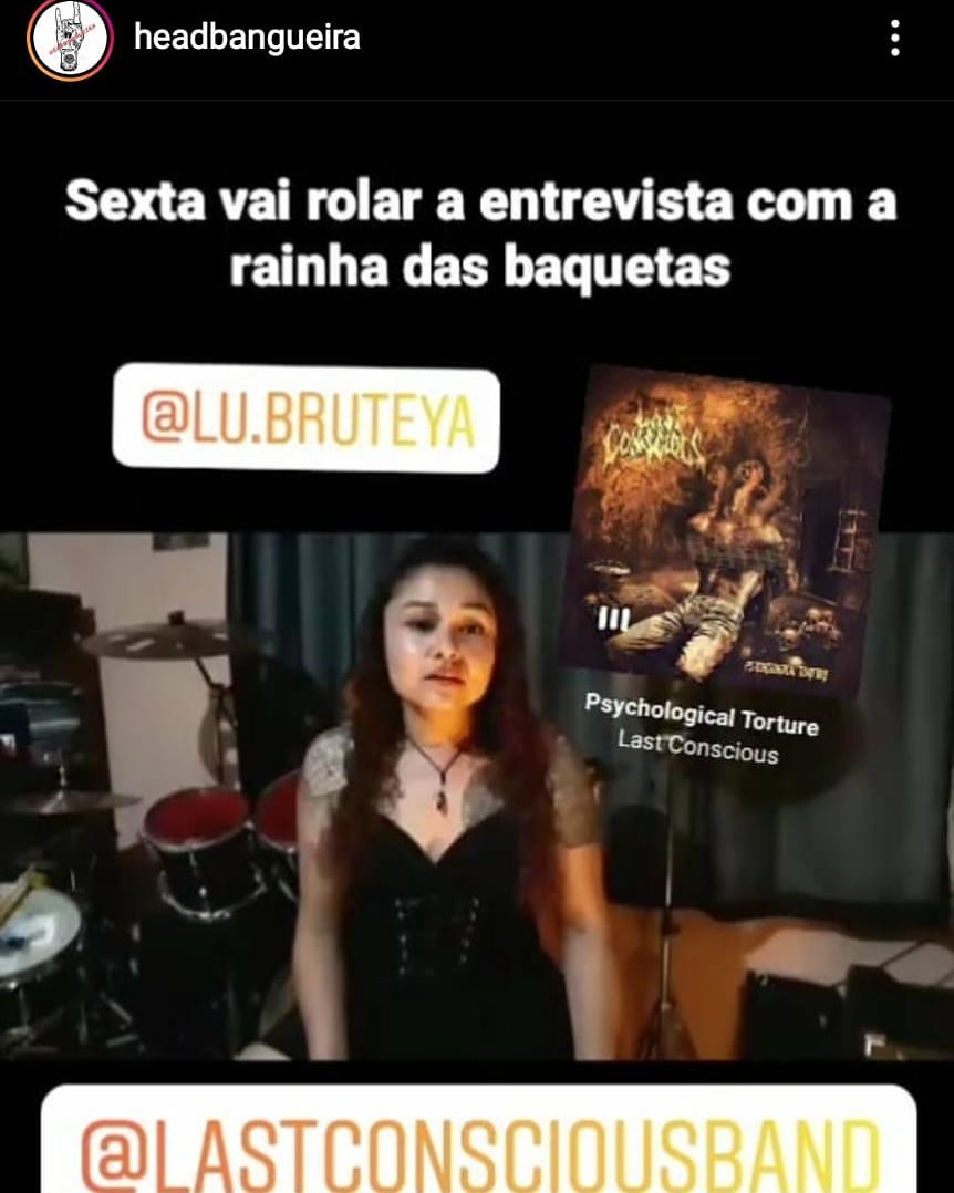 LuBorgesDrummer's tweet photo. E nessa sexta feira, vai rolar entrevista para @headbangueira , não percam, 🤘😆🤘🖤🌹@nayara_naiy
Muito obrigada pela homenagem e pelo convite.
#metalmg #deathtrash #deathmetal #trashmetal #metalnacional #drummer #bhmetal#mulhernometal #undergroundmetal #lastconscious https://t.co/sLnCTHfPzD