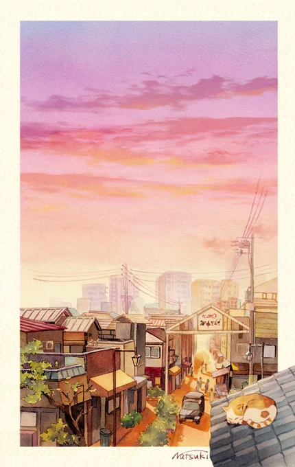 谷中銀座の夕焼けだんだん 