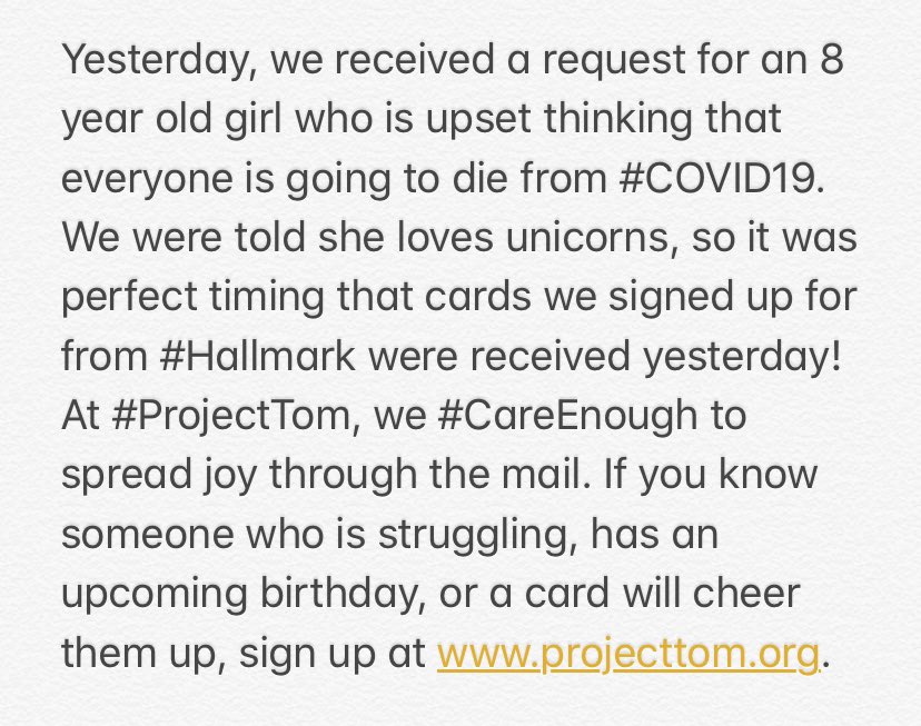 marcy_angelo_'s tweet photo. Check out #ProjectTom’s latest story 👇🏼👇🏼

#CareEnough #Hallmark #13SendTheLove 

@Hallmark @WTHRcom 

https://t.co/LuKso30XMS https://t.co/Tt31Zcg52V