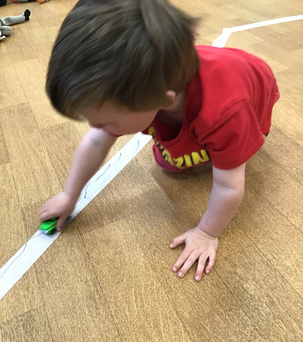 horfieldsnap's tweet photo. Preschool have made their own car track on the floor. It’s really easy! You just need to use masking tape to create a big track of your own, then add some road lines and it’s ready to play with. #StayAtHome #cartrack #diy #activitiesforkids #activityidea https://t.co/2H1Ov49BpI
