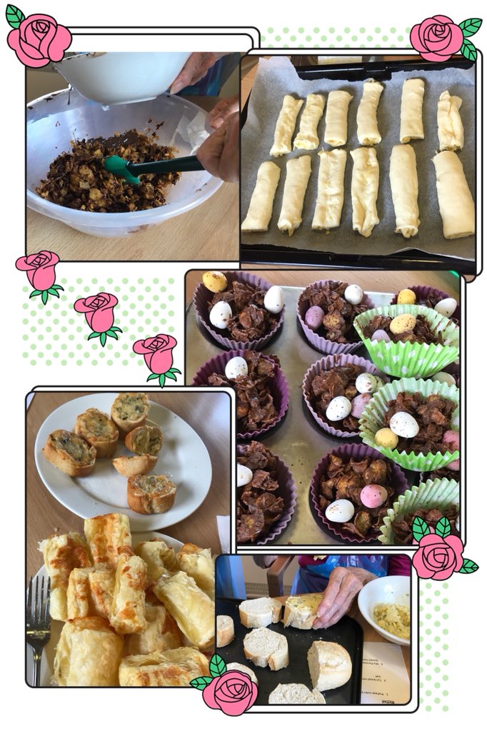 HospitalMeadows's tweet photo. With Easter just around the corner, we started baking some delicious chocolate egg nests!🐣#cheesestraws #Easter #garlicbread #OT #dietitian @sabpNHS @Bmat111 https://t.co/3raBad4W4s