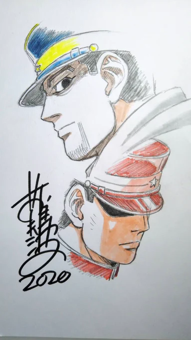 線画を修正して色をつけました!
ゴールデンカムイの尾形百之助と花沢勇作です。 