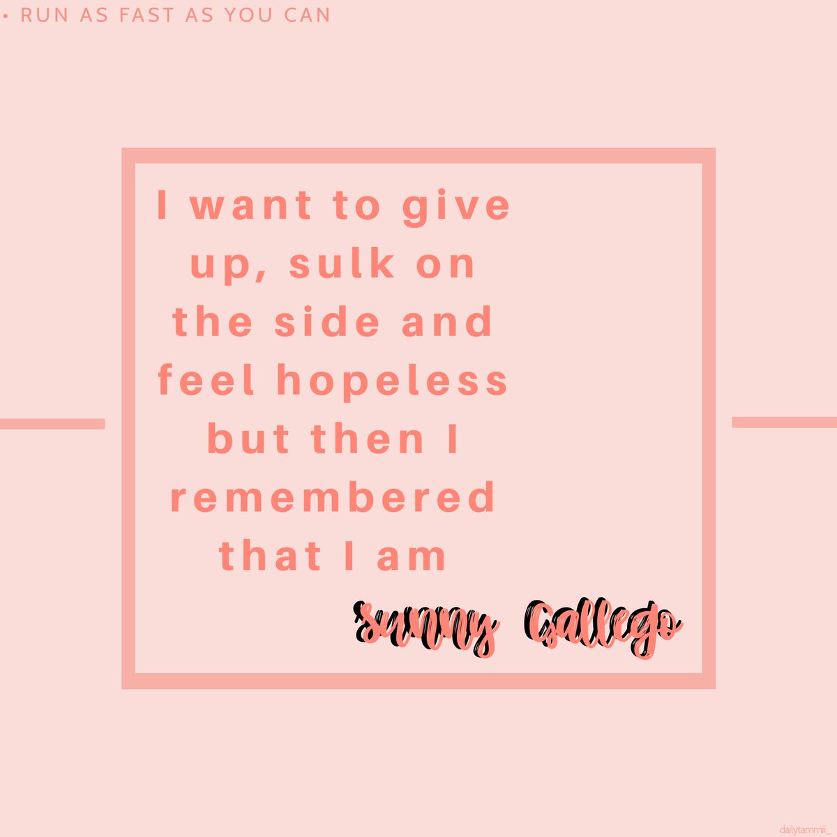 DailyTammii's tweet photo. "I want to give up, sulk on the side and feel hopeless but then i remembered that I am Sunny Gallego"
Run as fast as you can by @ShinichiLaaaabs
#RAFAYC https://t.co/7CywiTxq3i