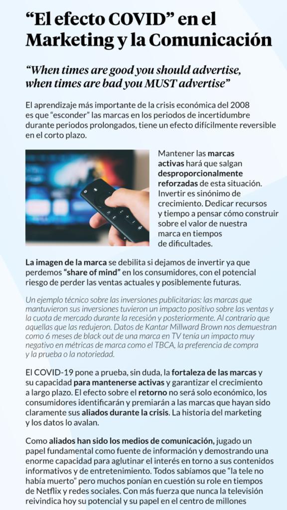 Toda crisis genera nuevas oportunidades y la pandemia del Coronavirus (Covid 19) nos está moviendo la aguja en todos los frentes