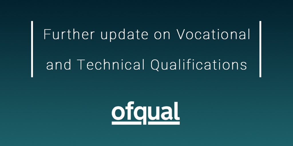 Were you due to complete a vocational and technical qualification this summer? Read our latest update on how they will be assessed and awarded - gov.uk/government/new…

#COVID19 #Exams2020