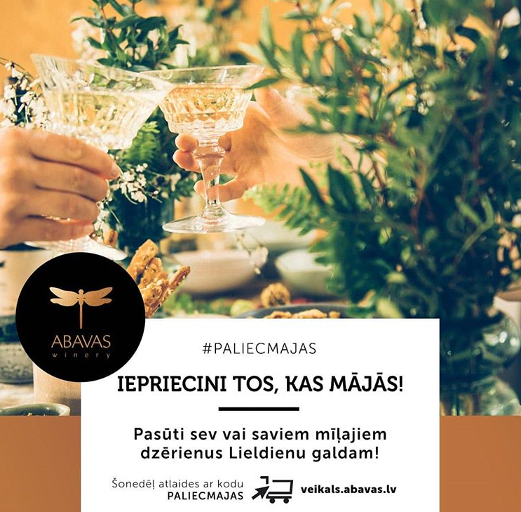 Iepriecini sevi vai kādu, ko ļoti gribētu Lieldienās apskaut! 🌸
Pasūti dzērienus savam svētku galdam šodien un mēs piegādāsim līdz Lieldienām! Ieskaties veikals.abavas.lv, IZMANTO kodu PALIECMAJAS un saņem atlaides!
#pavasaris #saule #svetki #paliecmājās