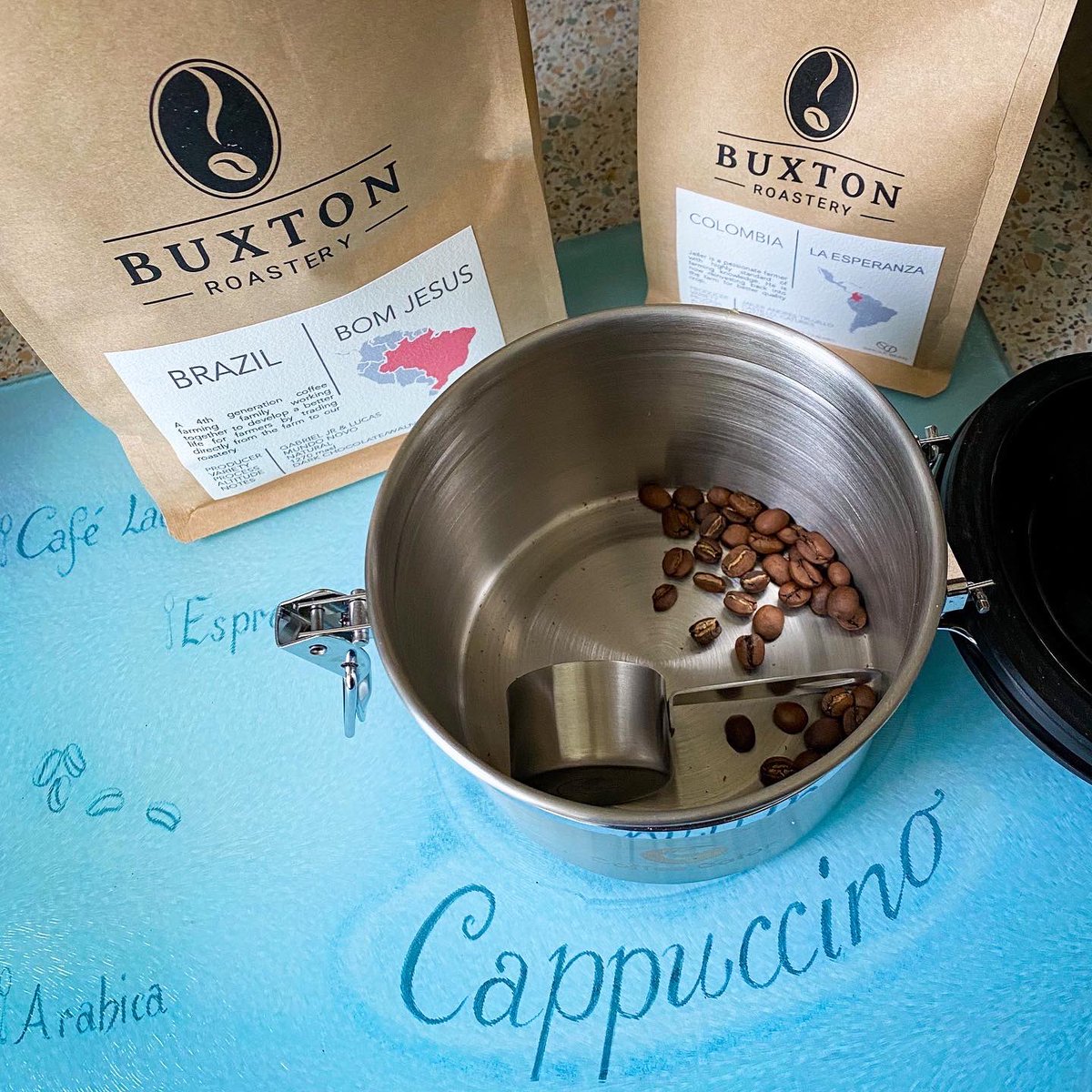 mwhitelock's tweet photo. Phew, essential working for home supplies arrived just in time. My favourite coffee from @buxtonroastery #bomjesus #brazil plus a new one to try #laesperanza #Colombia
•
#coffeeroaster #buxtonroastery #coffeelover #buxton #peakdistrict #derbyshire #coffee #specialitycoffee https://t.co/8UEe6PceZx