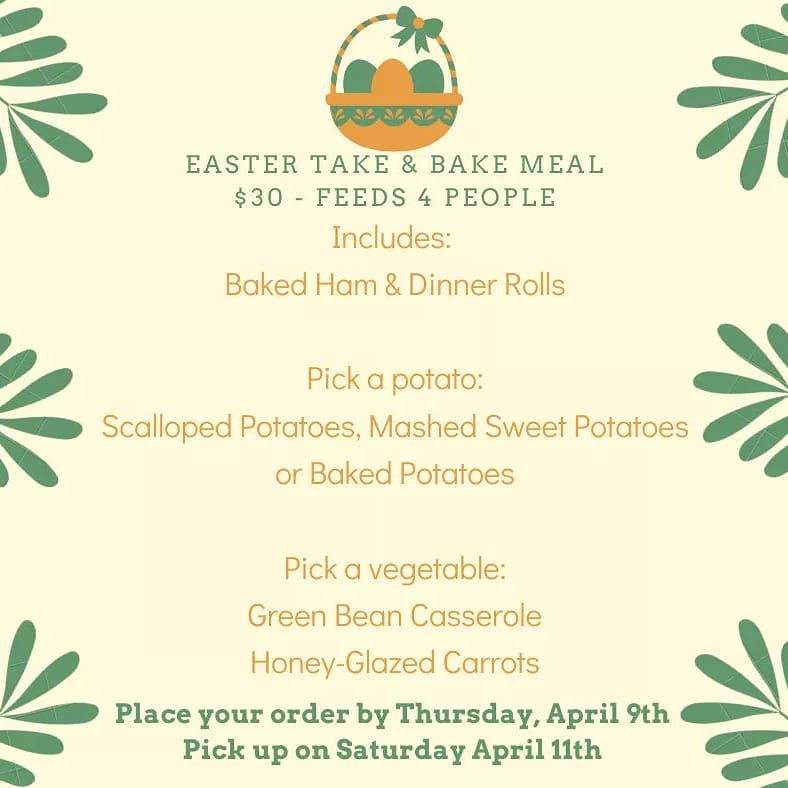 KillabrewSaloon's tweet photo. Last day to order!

Additional sides are just $5.50!

#eastertakeout https://t.co/H4hXJZAubL