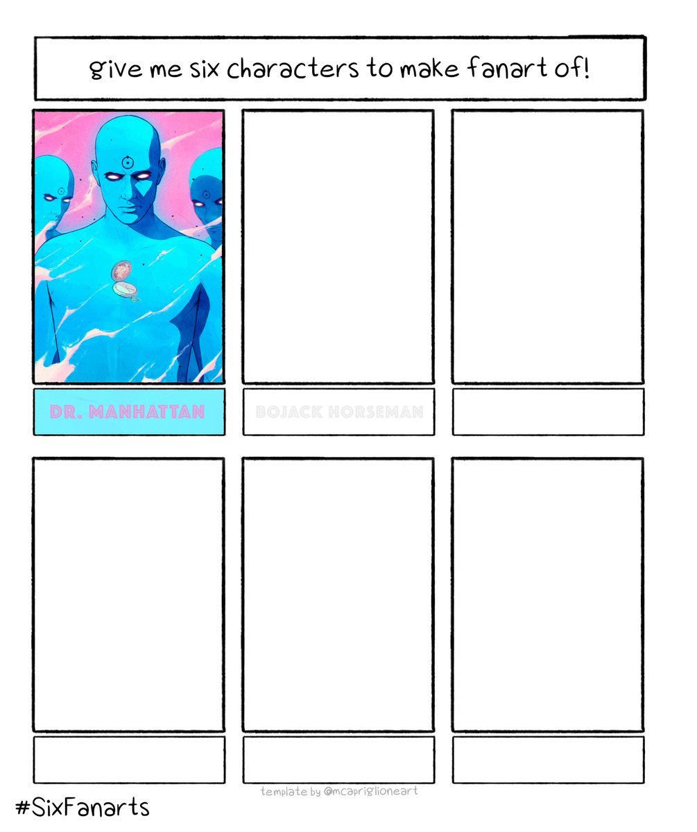 "Dr. Manhattan" was the most suggested character, so I decided to start my #SixFanarts challenge with him. 

I already have the next one lined up, but feel free to comment more suggestions below.

#SixFanartsChallenge 