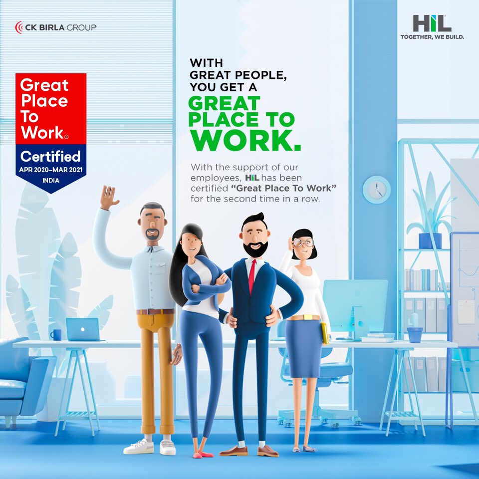 birlanu's tweet photo. Elated to share that we have been recognised as a Great Place To Work for the second time in a row! #TogetherWeBuild #TogetherWeWin #TogetherWeCelebrate #HIL #GreatPlaceToWork https://t.co/xKVCSa9m0n