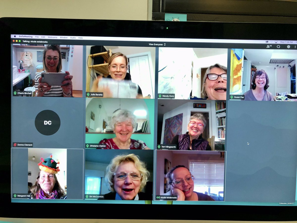 contexturalart's tweet image. @contexturalart virtual critique evening #fibreart #textilart #yycartist