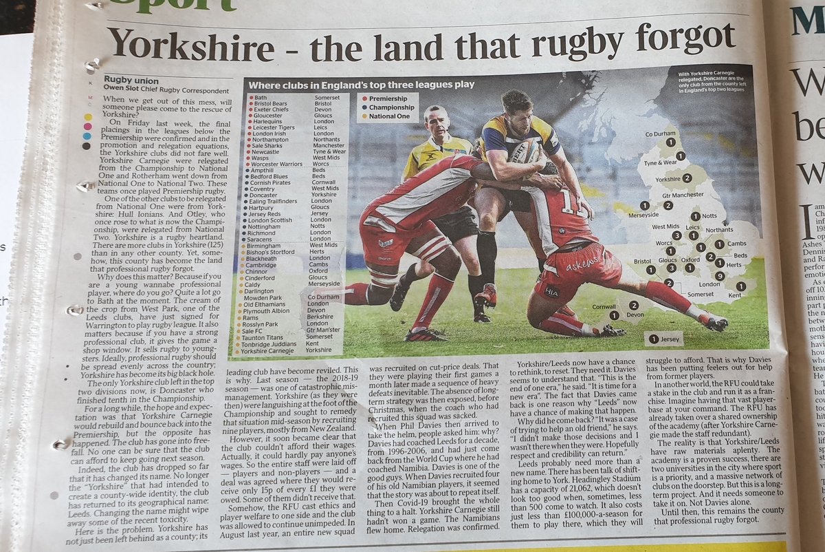 "Until then, this [Yorkshire] remains the county that professional rugby forgot" - @OwenSlot 

The audacity. It's almost as if Rugby League (the code that has been open and honest about its professionalism for 125 years) literally doesn't exist to these people. 😂