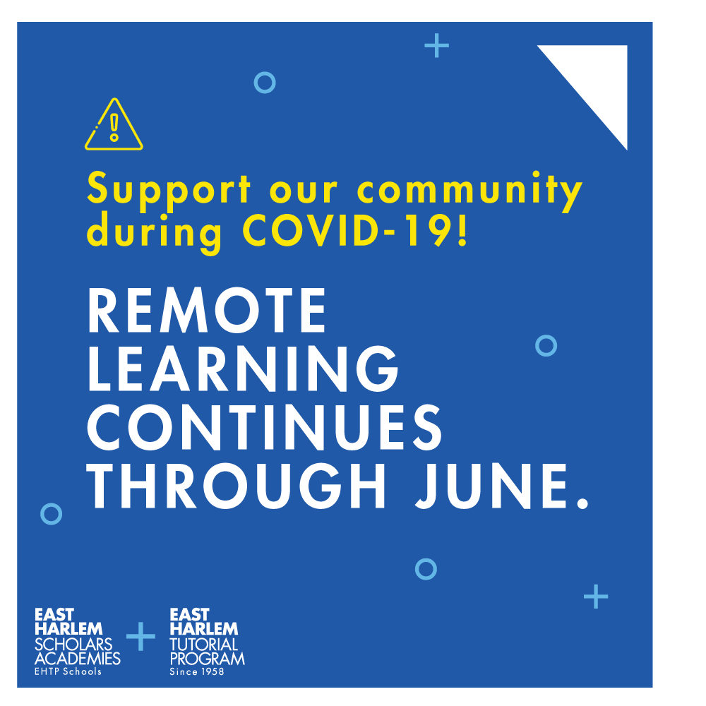 #NewYork remains on #PAUSE, and <a href="/EHTPnyc/">EHTPnyc</a> will continue #VirtualLearning through the school year. Our educators and families need your support! Give to <a href="/EHTPnyc/">EHTPnyc</a>'s Emergency Assistance Fund today. #BuildLove #IStayHomeFor #ElBarrio #OurCommunity #COVID19  e.givesmart.com/events/epp/