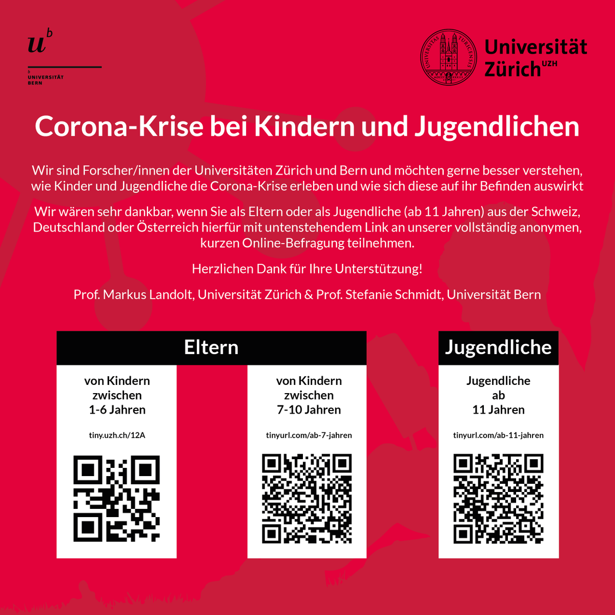 child_trauma's tweet photo. Eltern - bitte mitmachen und retweeten!
Studie zu den psychologischen Auswirkungen der #Coronakrise auf Kinder. 
Eltern von 1-6 jährigen: https://t.co/or8Nenq8W0
Eltern von 7-10 Jährigen: https://t.co/w9ELZ8yfei
Jugendliche ab 11 Jahren: https://t.co/UTP88wIRtj
@KispiZuerich https://t.co/CF07v6PTpu