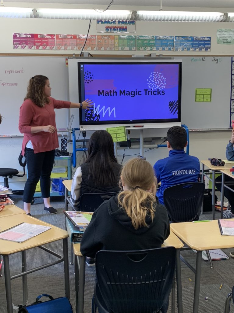 MrsKEverson's tweet photo. Our teachers engage students and make learning fun, all while maintaining rigor. Exhibit A: “Crispito Math” Magic Tricks!
#LoveMySchoolDay
#RBMSeg
#EGPride https://t.co/2gbt3ZDSIX