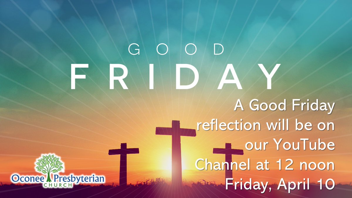 OPCUSA's tweet photo. Join us online for Pastor Steven's Good Friday reflections #weloveoconee
#opcusa https://t.co/PzpaIvLajq