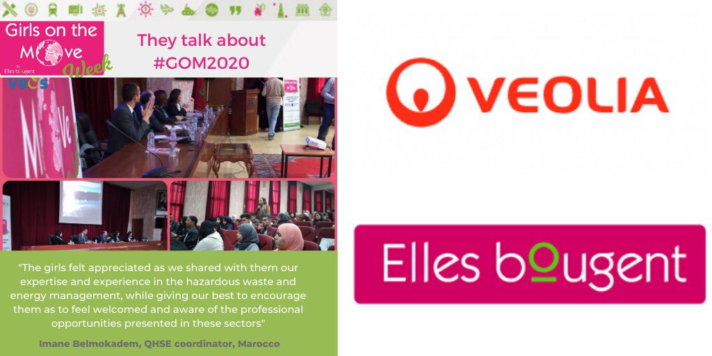 GirlsonMove's tweet photo. Sharing between #generations is a virtuous circle ! Discover the testimony of Imane, #Rolemodel from @Veolia, @Ellesbougent partner, who explains the rich exchanges she had with the #girls during the #GOM2020. #IWD #TechForGood #GirlsInSTEM https://t.co/EyIyl8vfK7