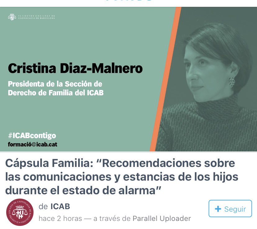 crivallejo's tweet photo. Damos difusión del informe que ha elaborado #eataf “Recomendaciones sobre las comunicaciones y estancias de los hijos durante el estado de alarma” con #MerceCartie y @crisdiazmalnero #Vimeo https://t.co/tMlOVsFphw https://t.co/0sNFPiIAoJ