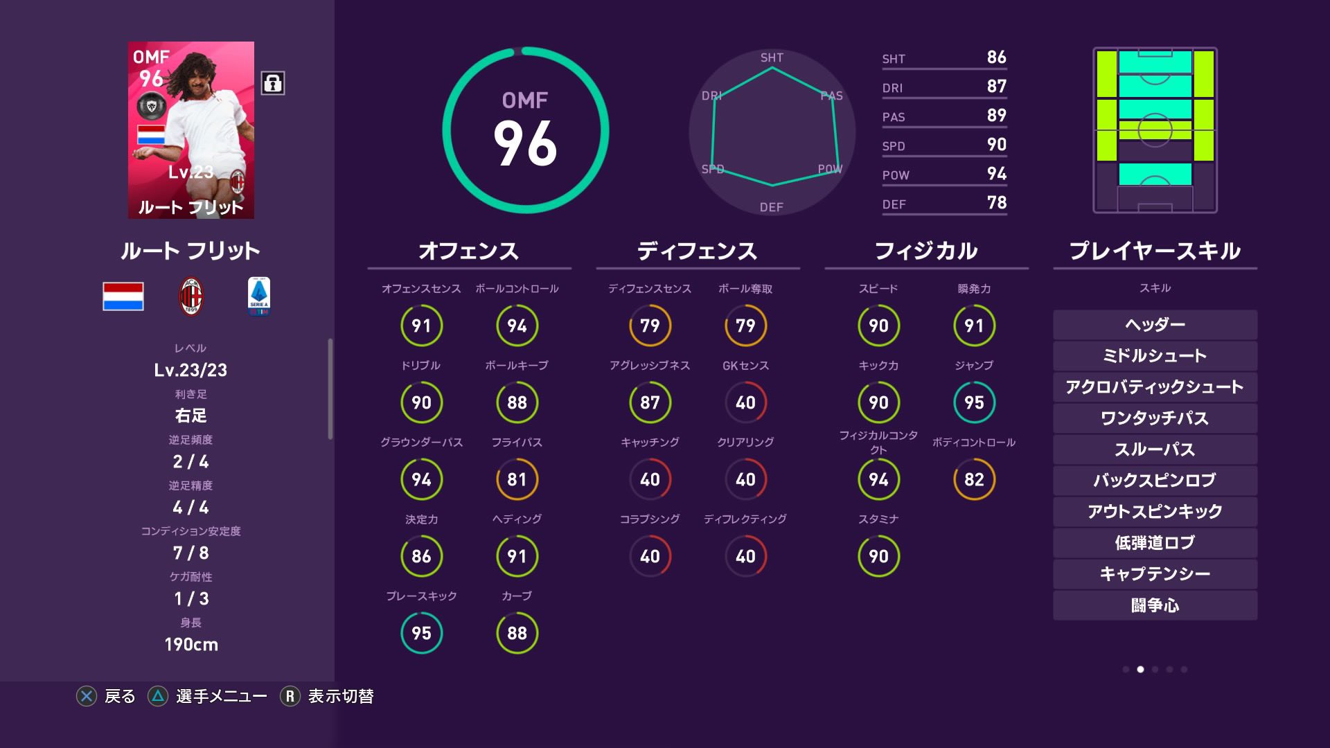 ウイイレ２０２０ ルート フリットの使い方とレベルマックス能力値 絶対獲得したいぞ オススメのレジェンド ウイイレアプリ つきごのウイイレブログ Myclub攻略