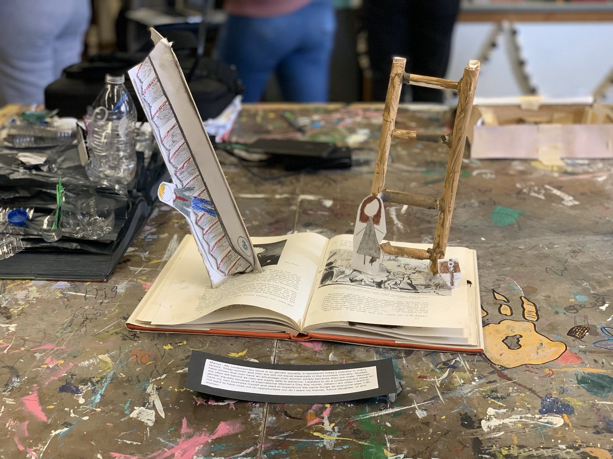 MrsKEverson's tweet image. This Gallery Walk for 3D Art.  😍 High Schoolers took a stance on a contemporary issue and contemplated art’s role in enacting change.
#StandardsBasedTeaching
#LoveMySchoolDay
#EagleGroveHS
#BAAM
#EGPride